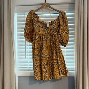 Abercrombie & Fitch Mustard Floral Dress